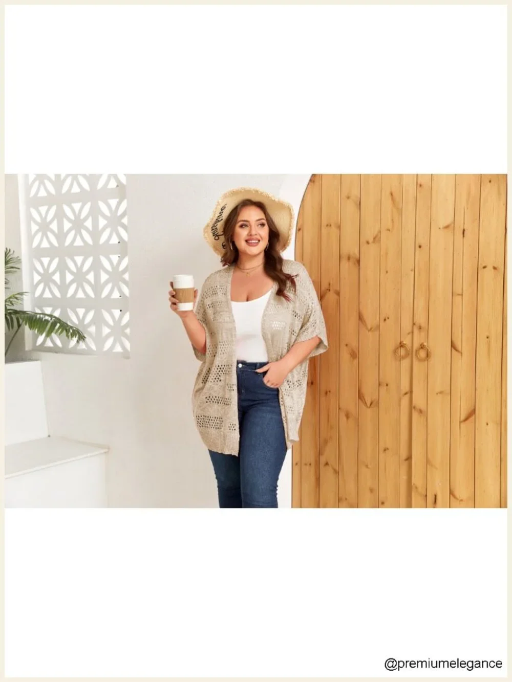 Plus Size Crochet Cardigan Kimono Boho Short Sleeve Oversized Summer Open Front